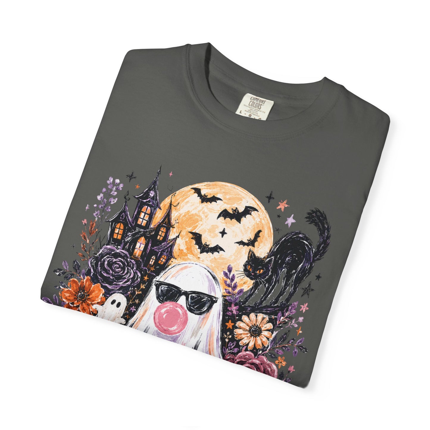 Cute Sunglasses Ghost Halloween T-shirt | Pumpkin, Black Cat, Haunted House