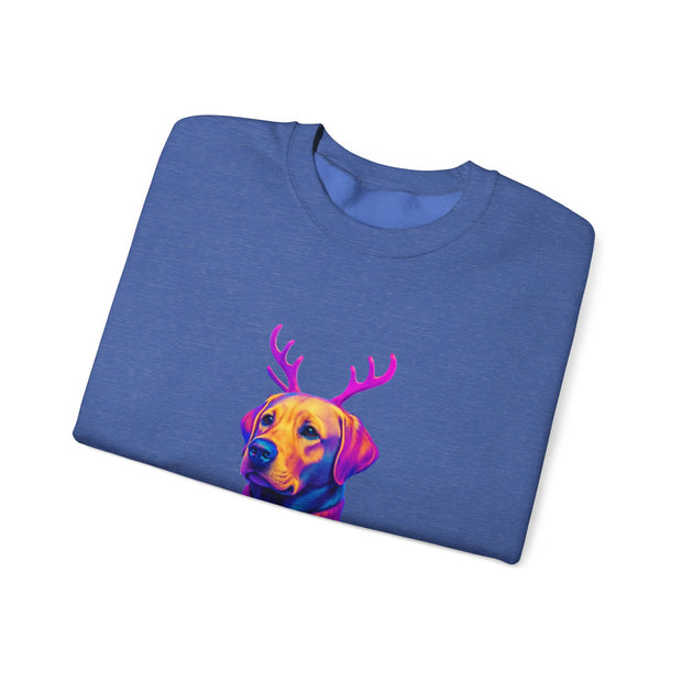 Neon Labrador Reindeer Sweater Sweatshirt | Colorful Dog Christmas Crewneck