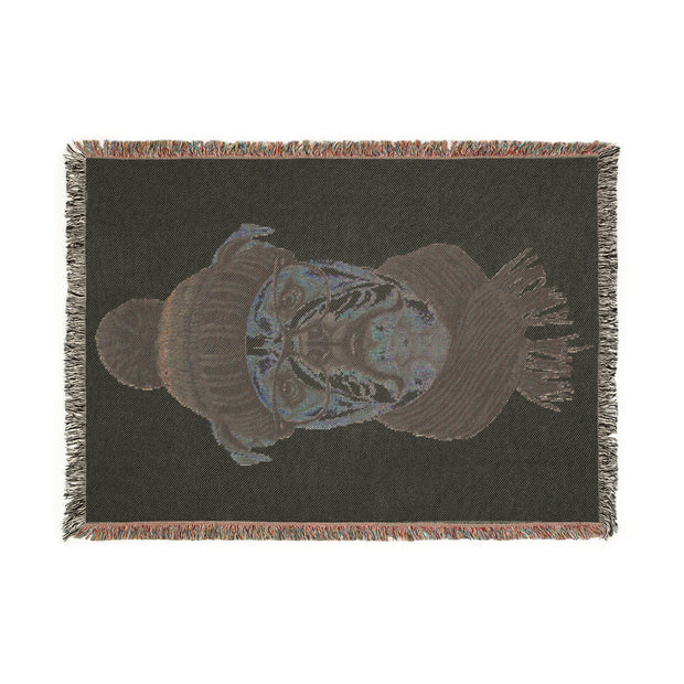 Bulldog in Beanie Woven Blanket | Cozy Dog Portrait Throw