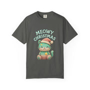 Cute Cat Christmas T-shirt, Meowy Christmas Tee, Unisex Holiday Shirt, Fun Xmas Gift, Cozy Festive Wear