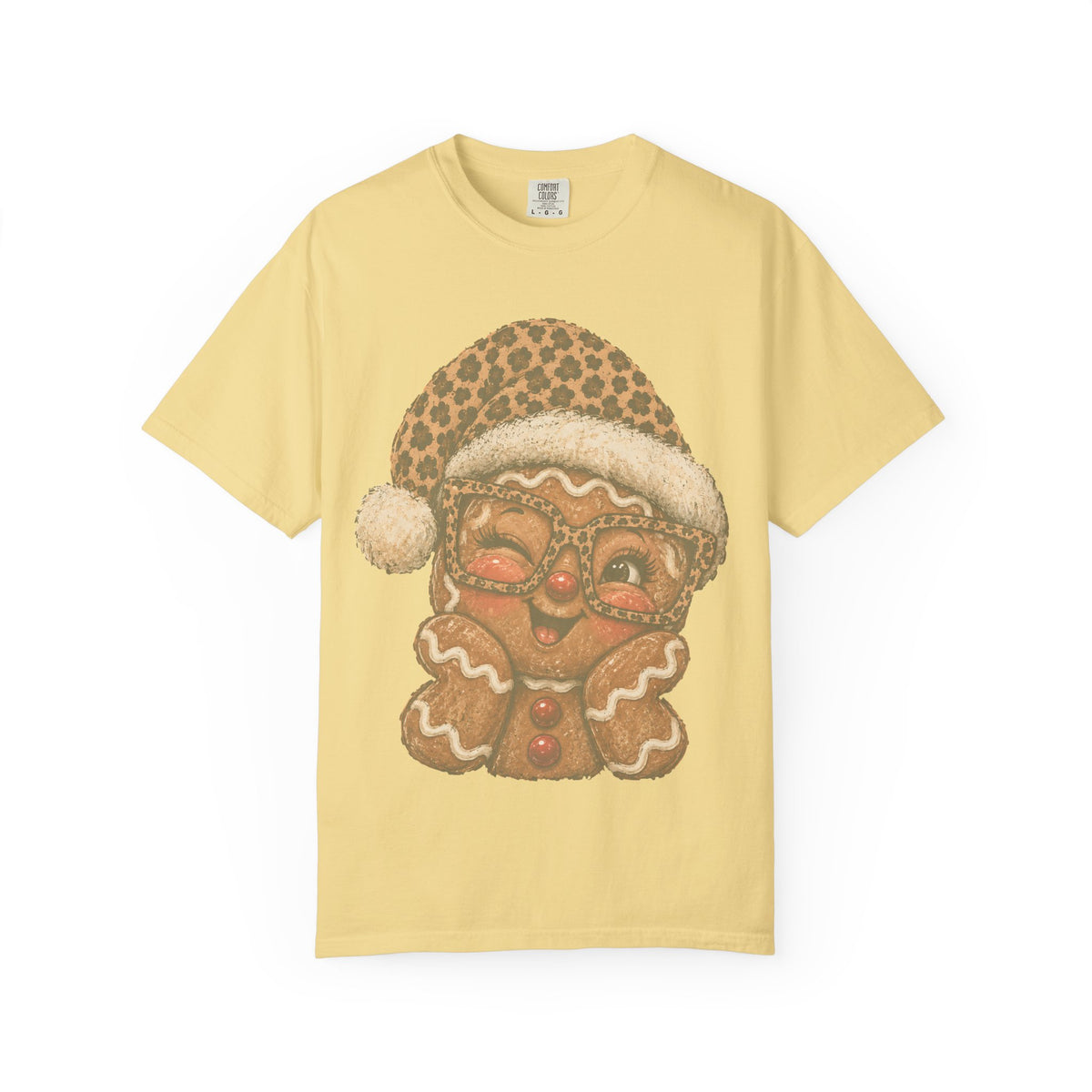 Gingerbread Christmas Shirt, Leopard Gingerbread Tee, Cute Christmas T-Shirt, Retro Holiday Shirt, Gingerbread Lover Gift for Her