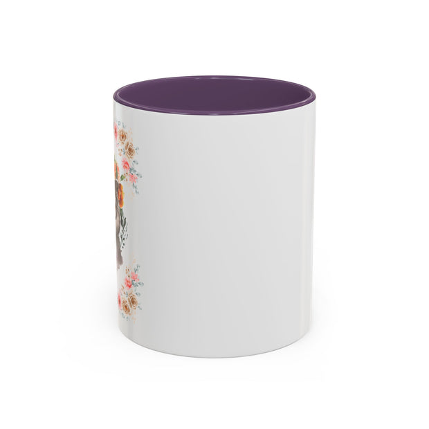 Geeky Goddess Gray Cat Accent Coffee Mug