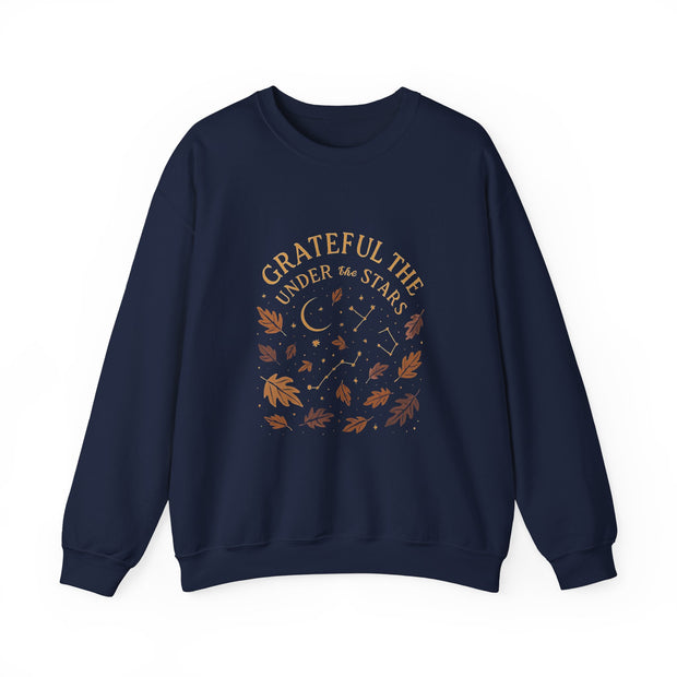 Grateful Under the Stars Sweatshirt - Cozy Unisex Crewneck, Perfect for Fall, Thanksgiving, Gift for Friends, Family