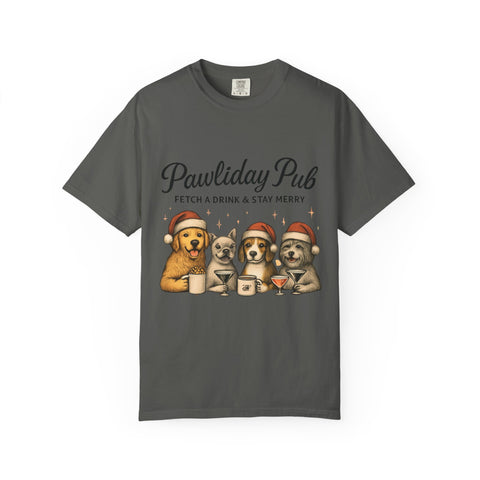 Pawdility Pub Holiday T-Shirt, Dog Lover Gift, Festive Pet Apparel, Cute Animal Tee, Merry Christmas Shirt, Pet-Themed Tee
