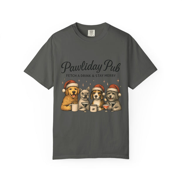 Pawdility Pub Holiday T-Shirt, Dog Lover Gift, Festive Pet Apparel, Cute Animal Tee, Merry Christmas Shirt, Pet-Themed Tee