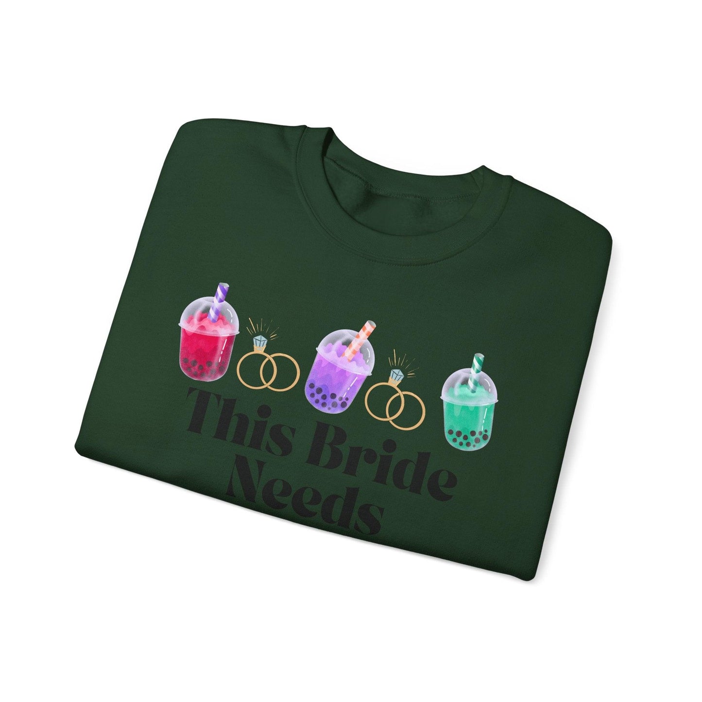 'This Bride Needs Boba' Unisex Crewneck Sweatshirt