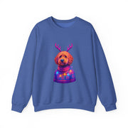 Golden Doodle with Reindeer Antlers Sweatshirt | Holiday Dog Sweater Design
