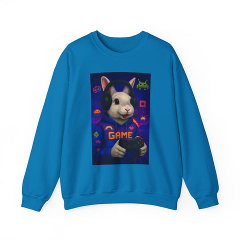 Gamer Bunny Crewneck Sweatshirt | Unisex Lightweight Sweater, Perfect for Gaming, Gifts for Gamers, Cute Animal Sweatshirt, Cozy Apparel