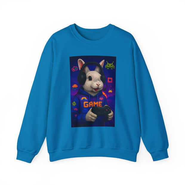 Gamer Bunny Crewneck Sweatshirt | Unisex Lightweight Sweater, Perfect for Gaming, Gifts for Gamers, Cute Animal Sweatshirt, Cozy Apparel