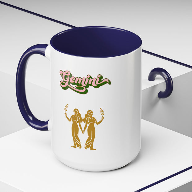 'Gemini' Zodiac Accent Coffee Mug