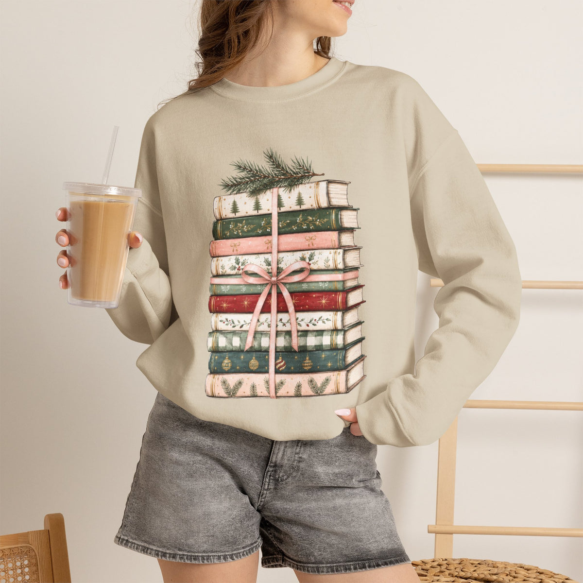 Bookish Christmas Sweatshirt, Christmas Book Lover Crewneck, Cozy Reader Sweater, BookTok Holiday Shirt, Reader Christmas Gift