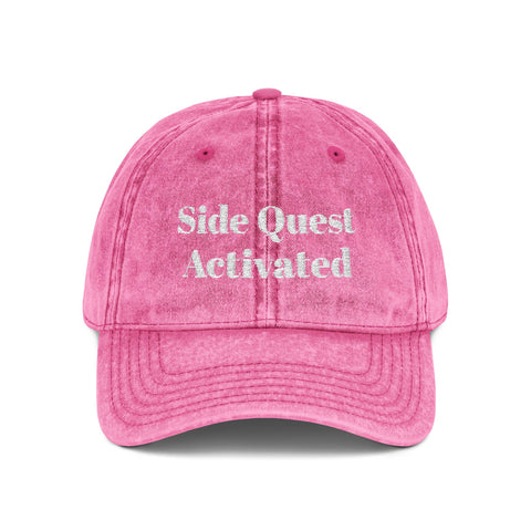 'Side Quest Activated' Vintage Embroidered Cap
