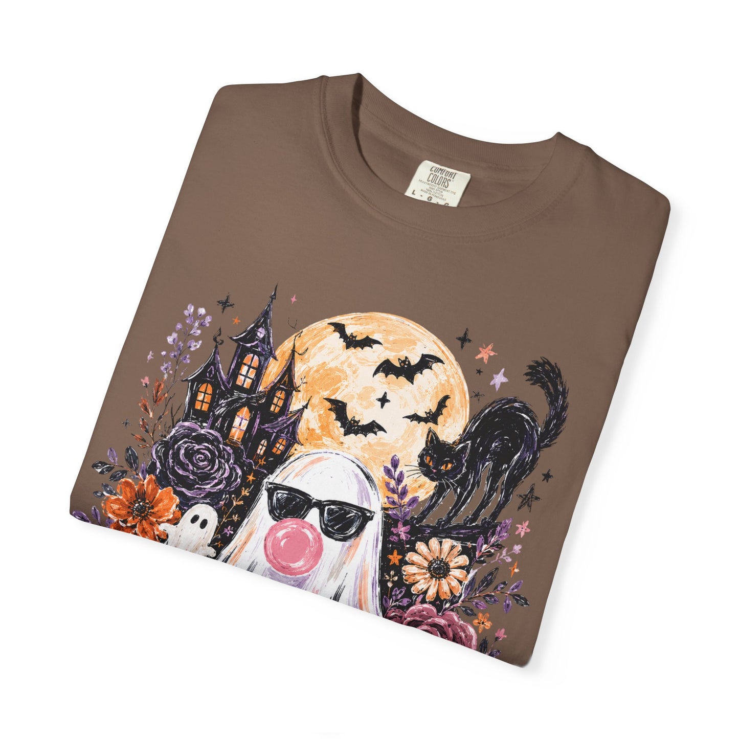 Cute Sunglasses Ghost Halloween T-shirt | Pumpkin, Black Cat, Haunted House
