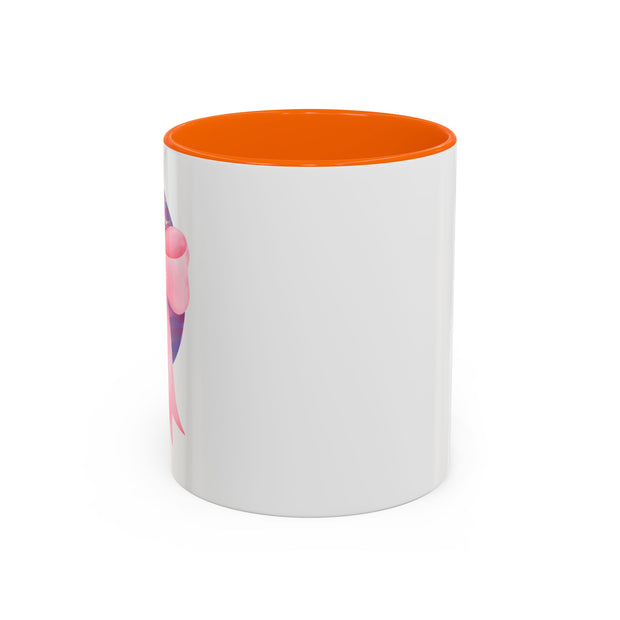 Pink/Purple Planet Wrapped In A Bow Accent Coffee Mug