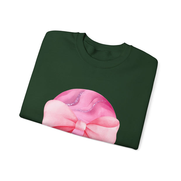 Pink Planet Wrapped In A Bow Unisex Crewneck Sweatshirt