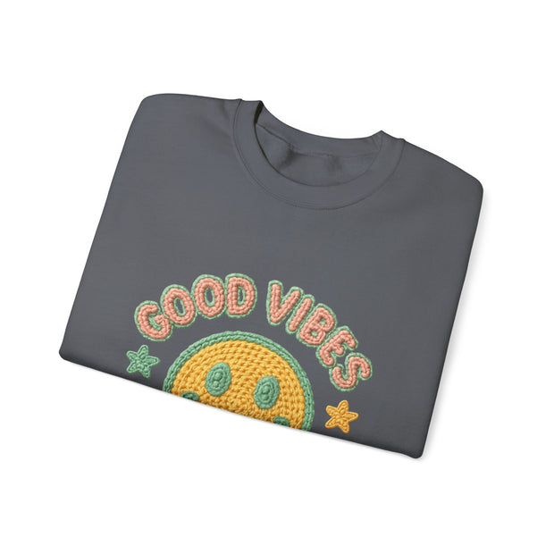 Good Vibes Crewneck Sweatshirt, Cozy Unisex Sweatshirt, Happy Apparel Gift, Positive Energy Fashion, Comfortable Casual Wear, Trendy [...]