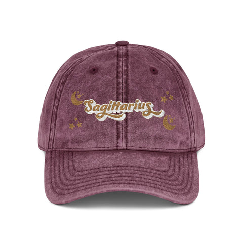 'Sagittarius' Vintage Embroidered Cap
