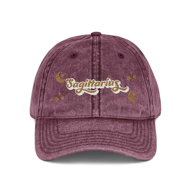 'Sagittarius' Vintage Embroidered Cap