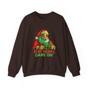 Santa with Game Controller Sweatshirt | Stay Merry Game On Christmas
