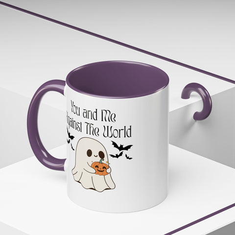 'You and Me Against The World' Accent Coffee Mug