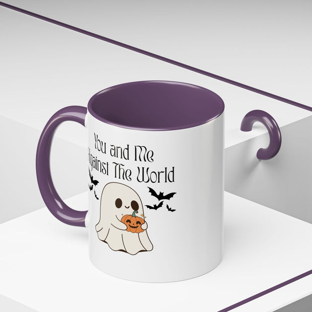 'You and Me Against The World' Accent Coffee Mug