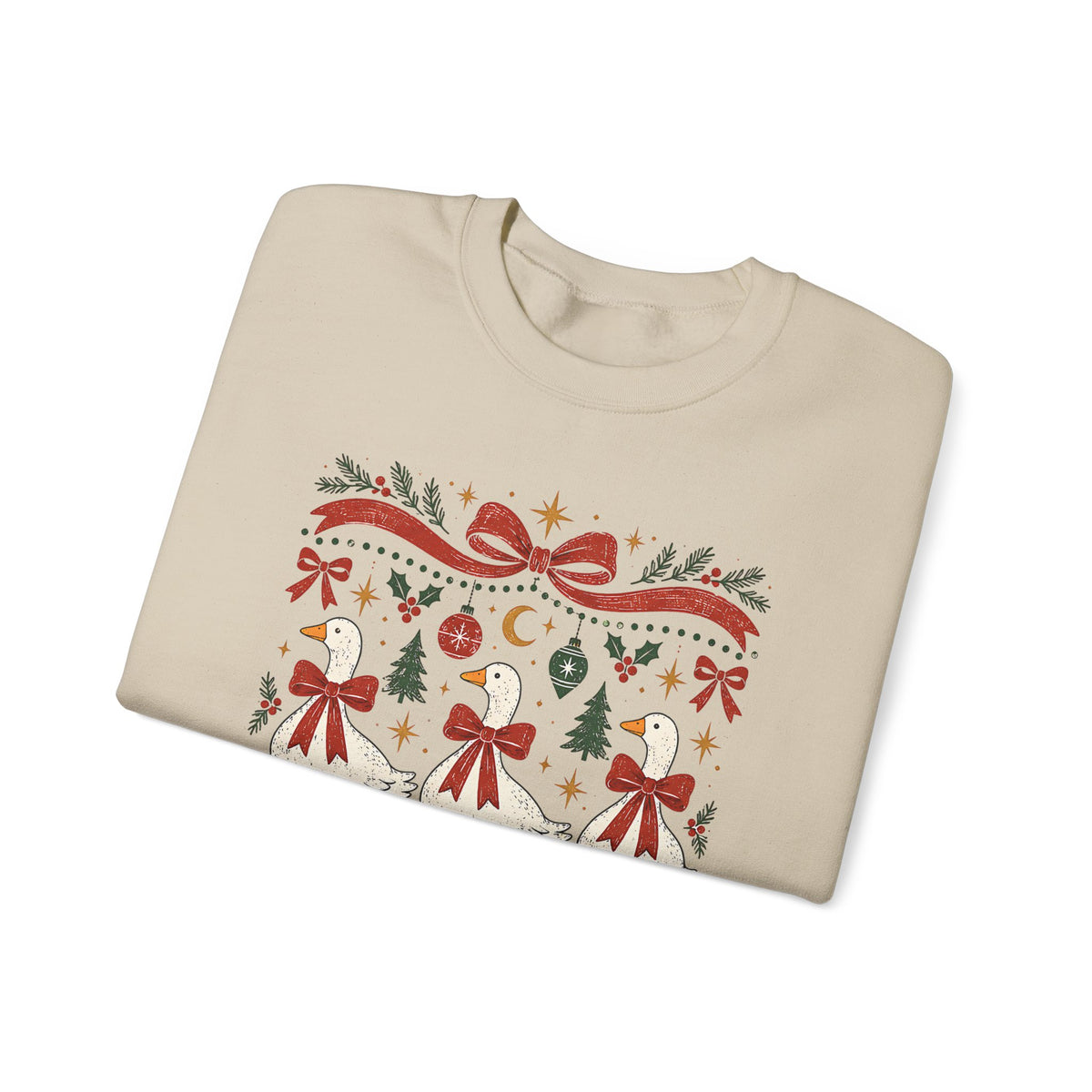 Dancing Angels Christmas Sweatshirt | Holiday Fair Isle Nativity Pattern