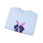 Saint Bernard with Reindeer Antlers sweatshirt | Holiday Dog Sweater Design