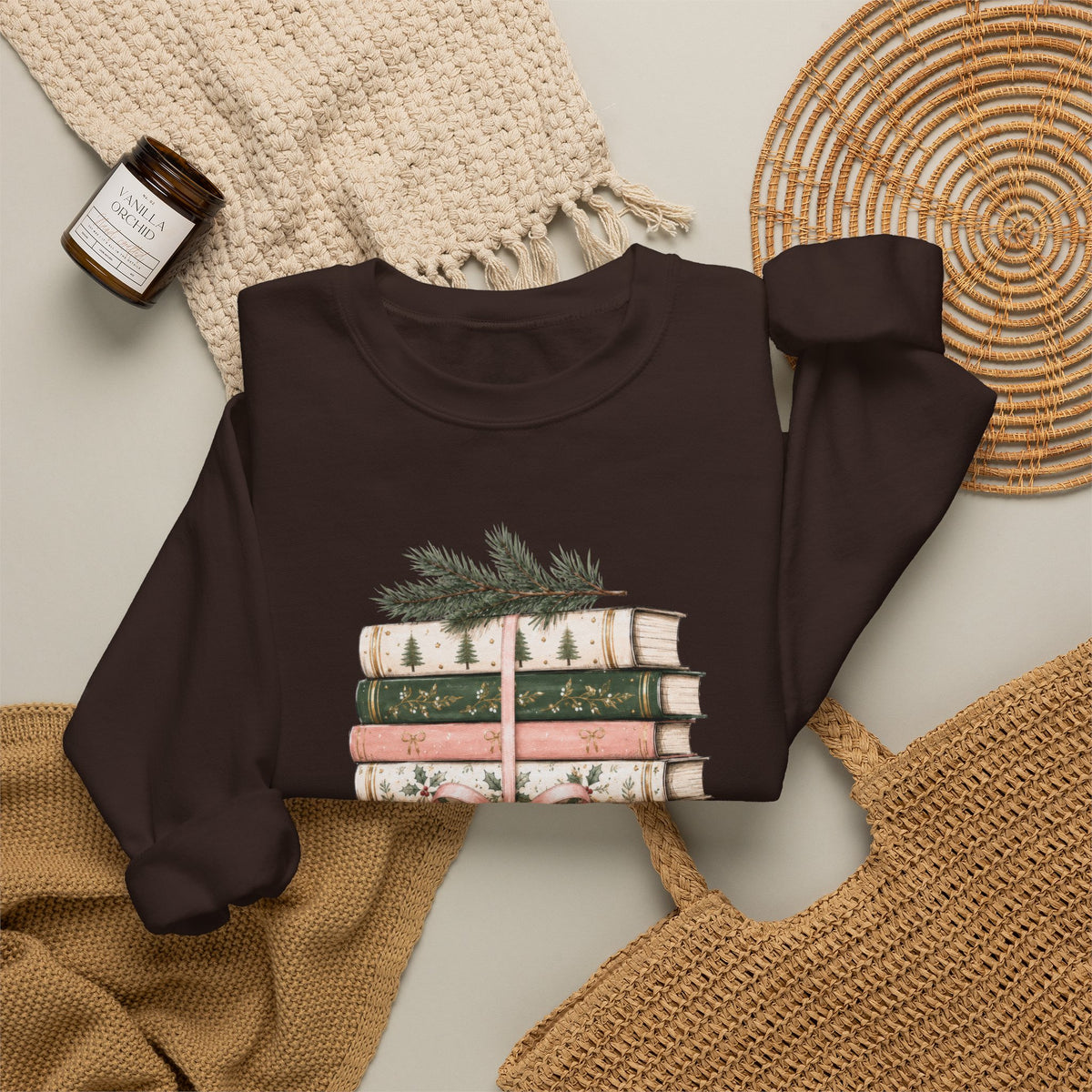 Bookish Christmas Sweatshirt, Christmas Book Lover Crewneck, Cozy Reader Sweater, BookTok Holiday Shirt, Reader Christmas Gift