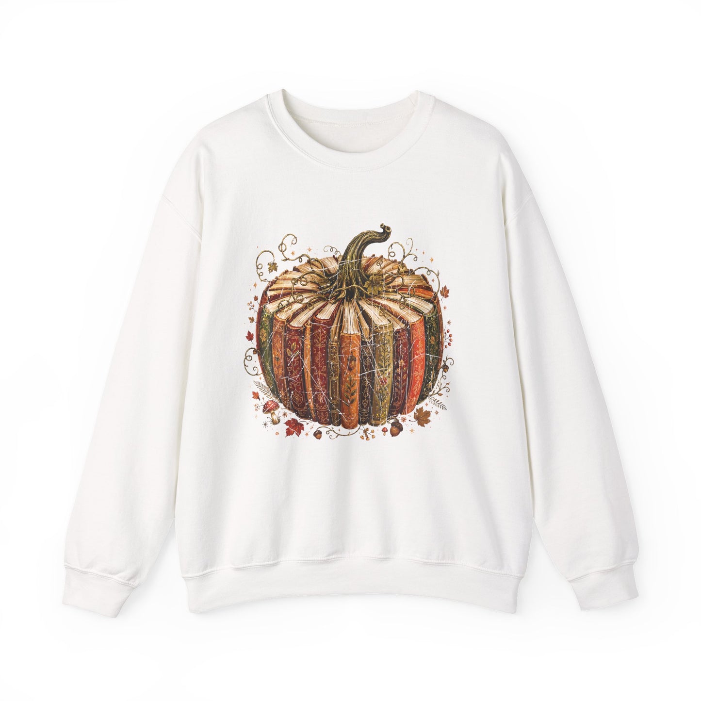 Autumn Patchwork Pumpkin crewneck sweatshirt | Fall Pumpkin Illustration