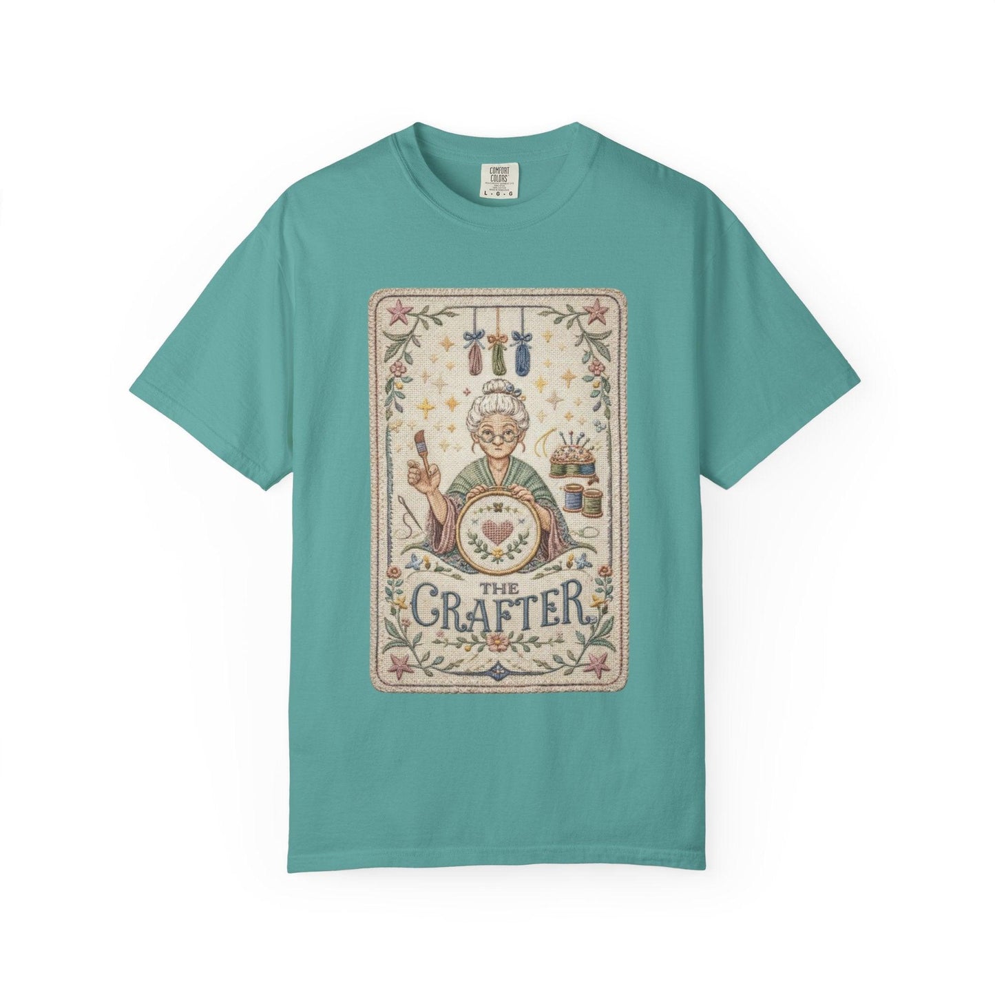 The Crafter Illustration T-Shirt | Vintage Crafting Design, Sewing Embroidery
