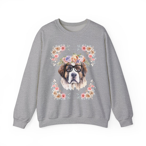 Geeky Goddess Saint Bernard Unisex Crewneck Sweatshirt