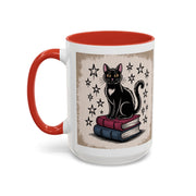 Cat and Book Lover's Accent Coffee Mug