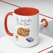 'Feline Good With A Book & Brew' Accent Coffee Mug