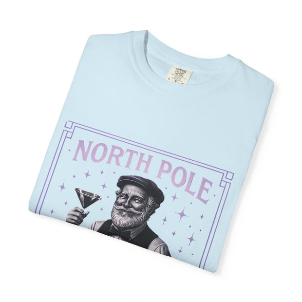 North Pole Speakeasy T-Shirt, Holiday T-Shirt, Unisex Christmas Tee, Vintage Style Tee, Fun Santa Shirt, Festive Gift Idea