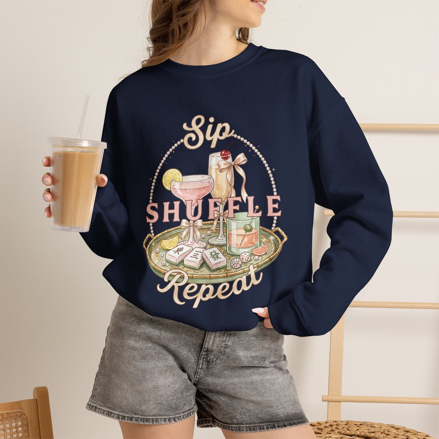 Mahjong Girls Night Crewneck Sweatshirt | Mahjong Tiles, Pastel Cozy Club