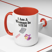 'I Am A Woman In STEM' Accent Coffee Mug