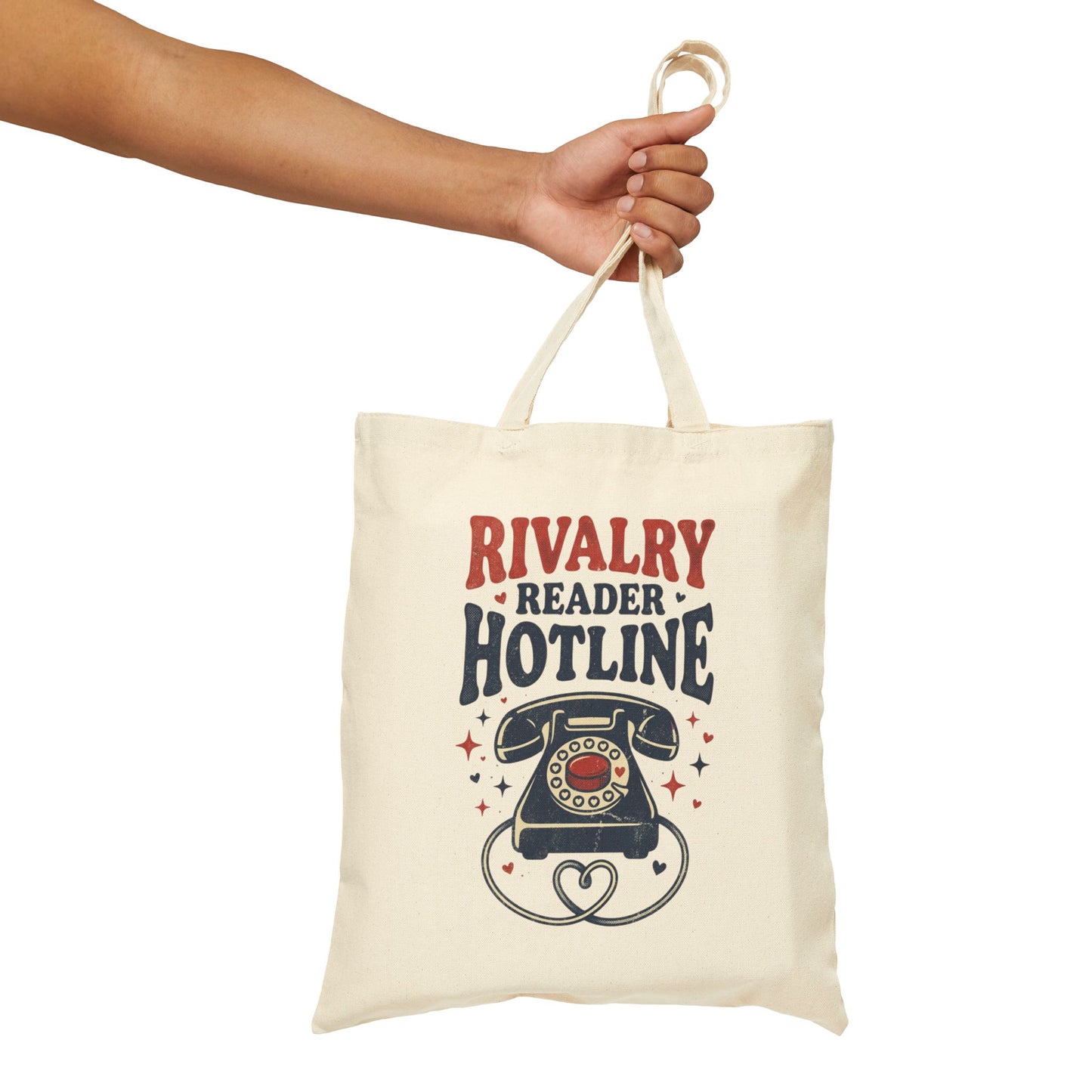 Rivalry Reader Hotline Tote Bag, Hockey Romance Booktok Canvas Tote, Sports Romance Reader Gift Bag