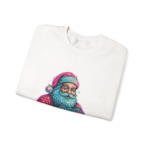 Santa with Game Controller Crewneck, Stay Merry Game On Holiday Sweatshirt