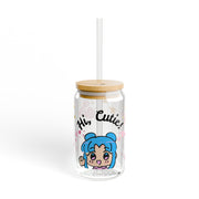 'Hi, Cutie!' Anime Girl Sipper Glass