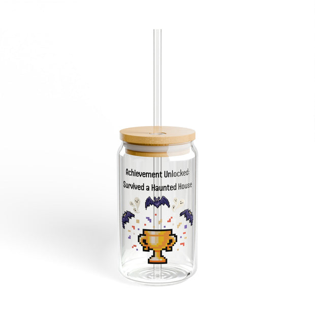 'Achievement Unlocked: Survived A Haunted House' Sipper Glass