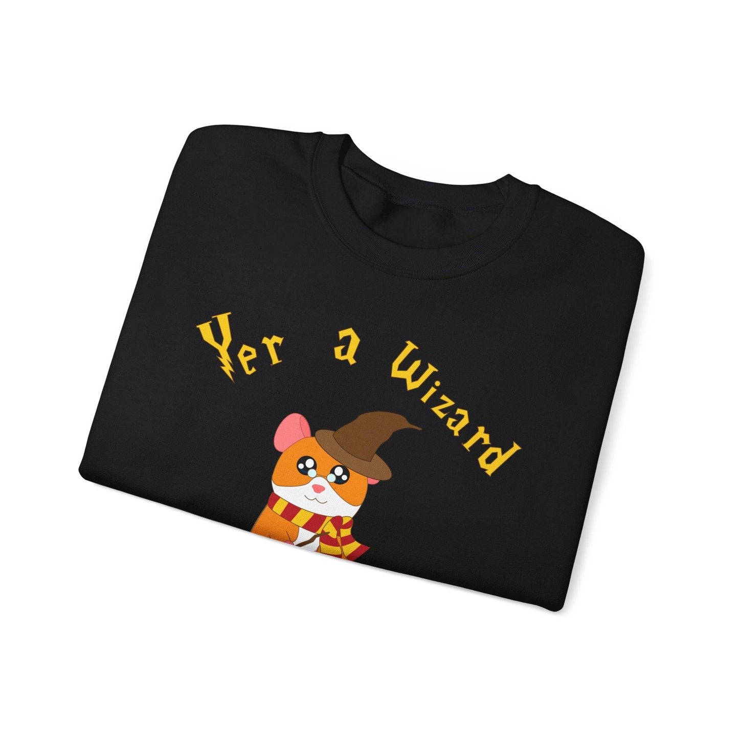 Hammy Wizard Illustration Sweatshirt | Cute Hamster Wizard Crewneck