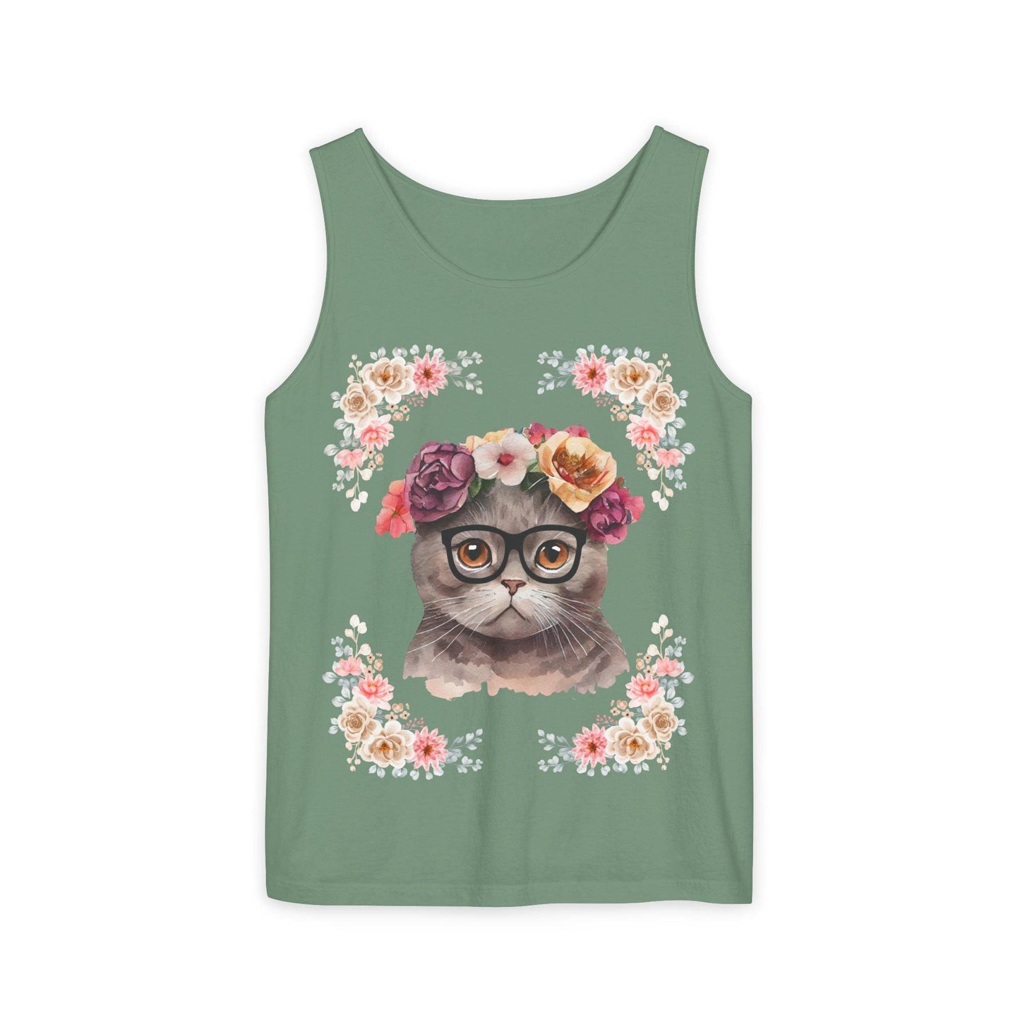 Geeky Goddess Dark Gray Cat Unisex Tank Top