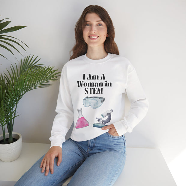 'I Am A Woman In STEM' Scientist Unisex Crewneck Sweatshirt