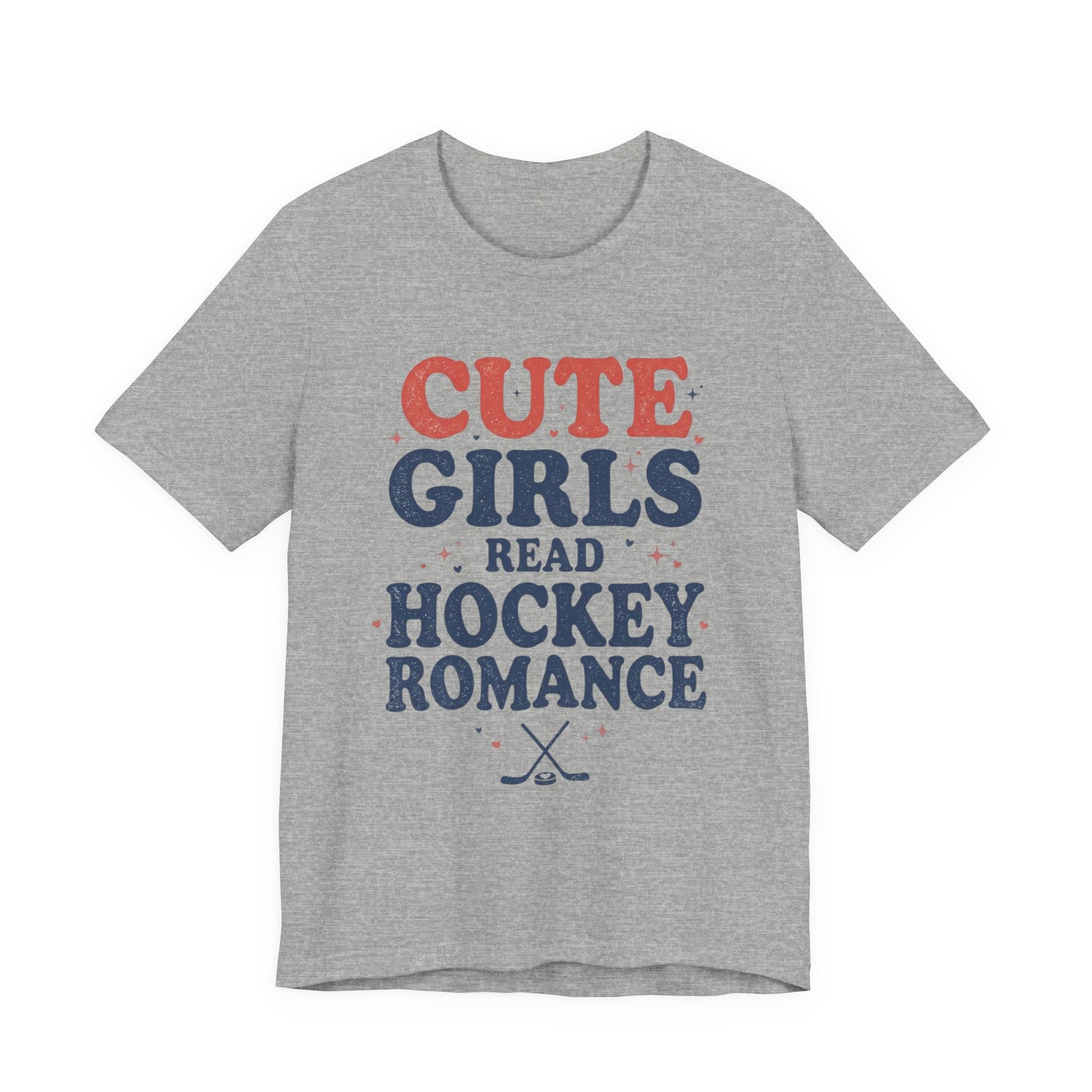 Cute Girls Read Hockey Romance Shirt, Hockey Romance Booktok Tee, Sports Romance Reader Graphic T-Shirt