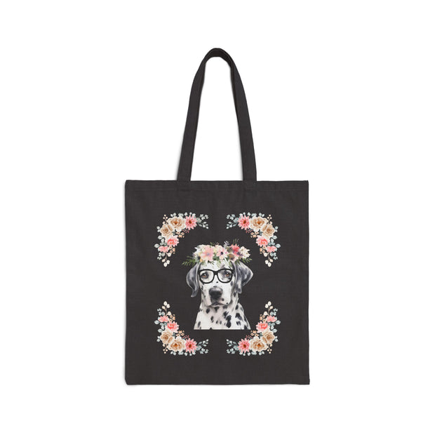 Geeky Goddess Dalmatian Cotton Canvas Tote Bag