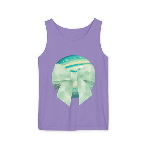 Green Planet Wrapped In Bow Unisex Tank Top