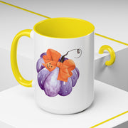 Purple Pumpkin Wrapped In A Bow Accent Coffee Mug