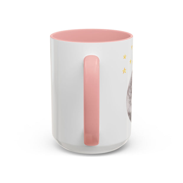 Astronaut Flying To The Moon Accent Coffee Mug