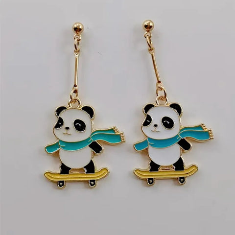 Playful Panda Earrings Collection