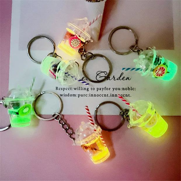 Glow & Sip Boba Keychain Collection